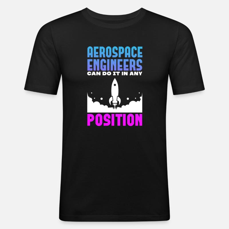 Space Engineer Aeronautical Engineer - Men's Slim Fit T-Shirt - black