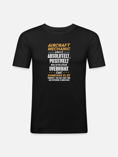 Mécanicien d’aéronefs - T-shirt près du corps Homme - noir