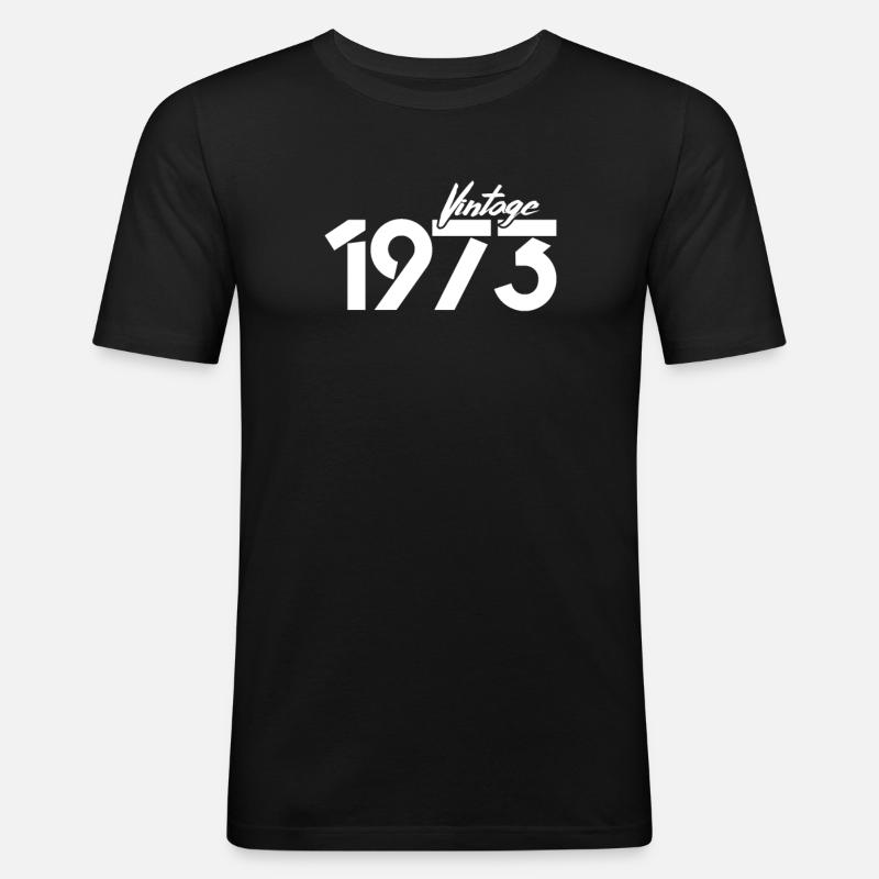 1973 - Männer Slim Fit T-Shirt - Schwarz
