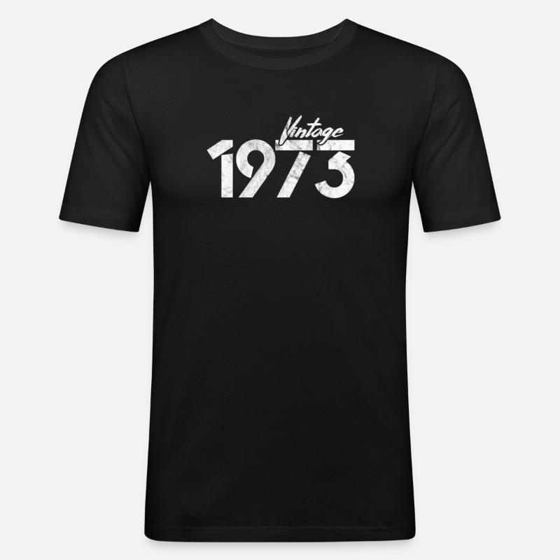 1973 50th Genurtstag Vintage 50 Years Gift - Obcisła koszulka męska - czarny