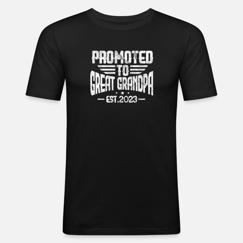 Schwangerschaft Opa - Männer Slim Fit T-Shirt - Schwarz