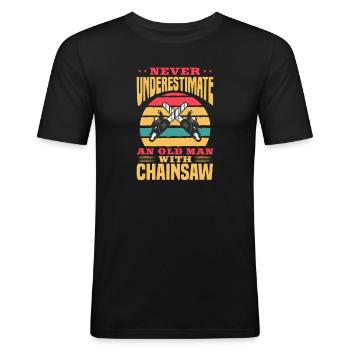 Baumpfleger - Männer Slim Fit T-Shirt - Schwarz - Vorne - Nik (191cm)