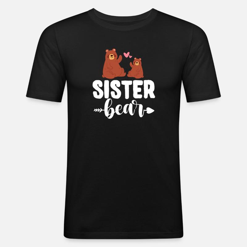 Schwester - Männer Slim Fit T-Shirt - Schwarz