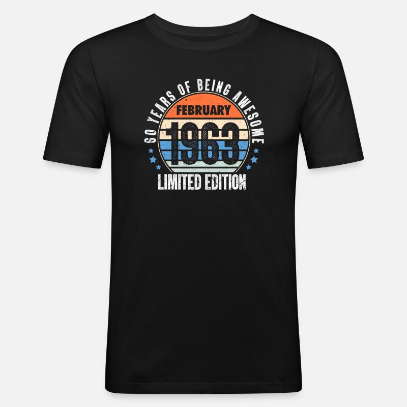 Februar 1963 - Männer Slim Fit T-Shirt - Schwarz