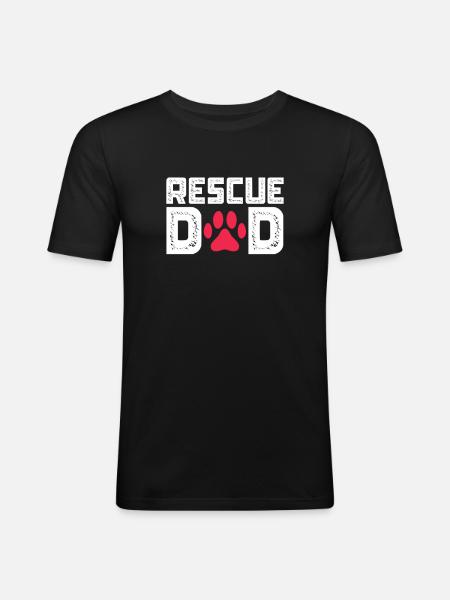 Tierrettung - Männer Slim Fit T-Shirt - Schwarz