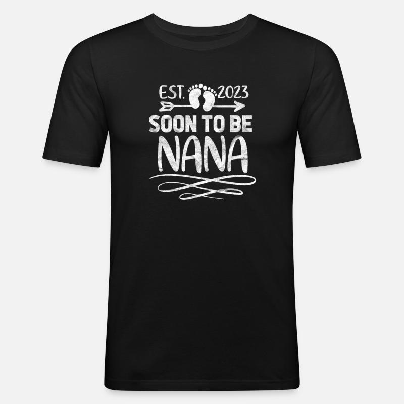 Schwangerschaft - Männer Slim Fit T-Shirt - Schwarz