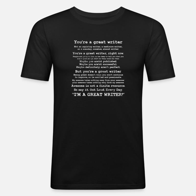 Autor - Männer Slim Fit T-Shirt - Schwarz