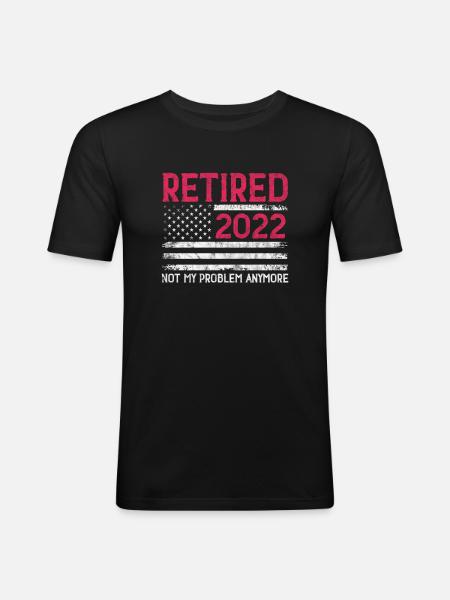 Retraite USA - T-shirt près du corps Homme - noir