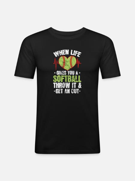 Softball - T-shirt près du corps Homme - noir