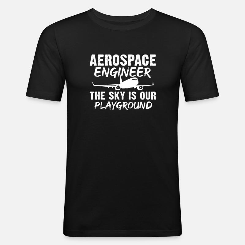 Space Engineer Aeronautical Engineer - Men's Slim Fit T-Shirt - black
