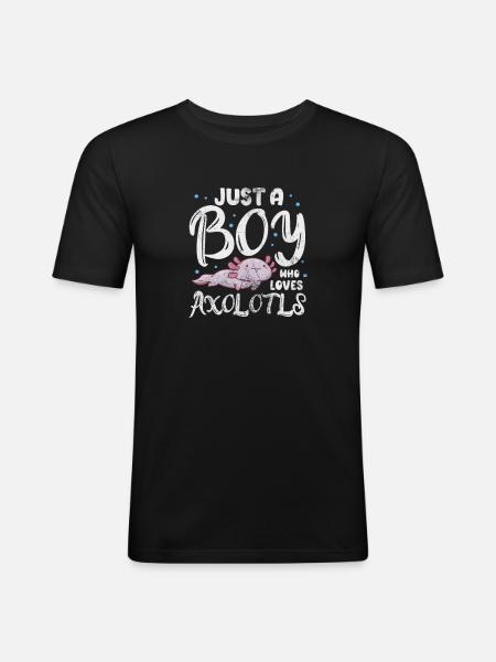 Axolotl Wassertier Wasser Geschenk - Männer Slim Fit T-Shirt - Schwarz