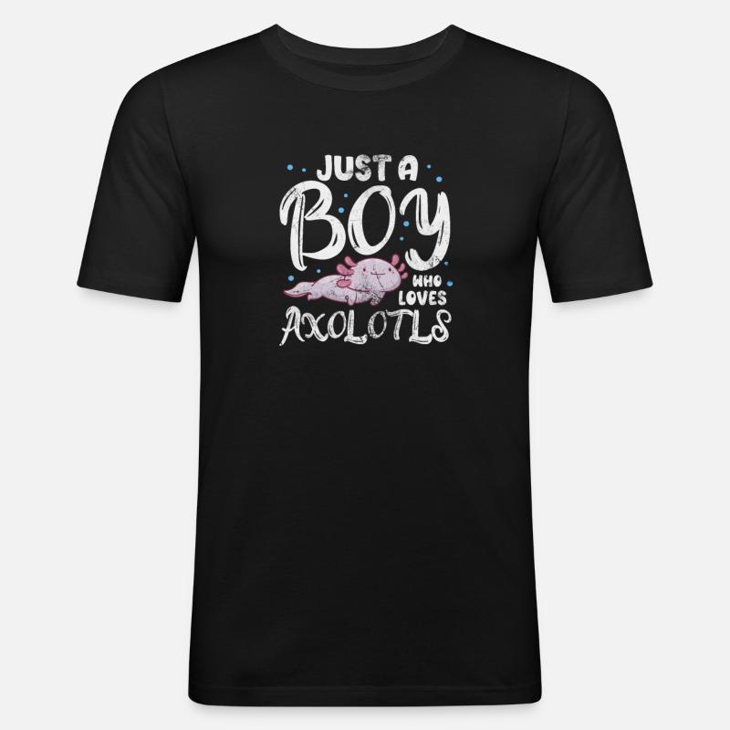 Axolotl Wassertier Wasser Geschenk - Männer Slim Fit T-Shirt - Schwarz