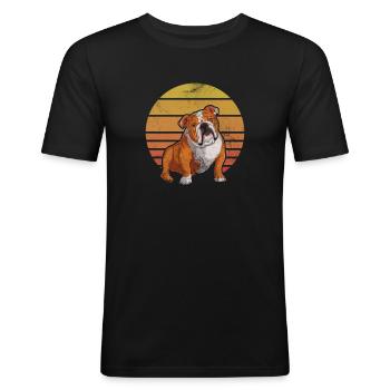 Deutsch Bulldog - T-shirt près du corps Homme - noir - Devant - Nik (191cm)