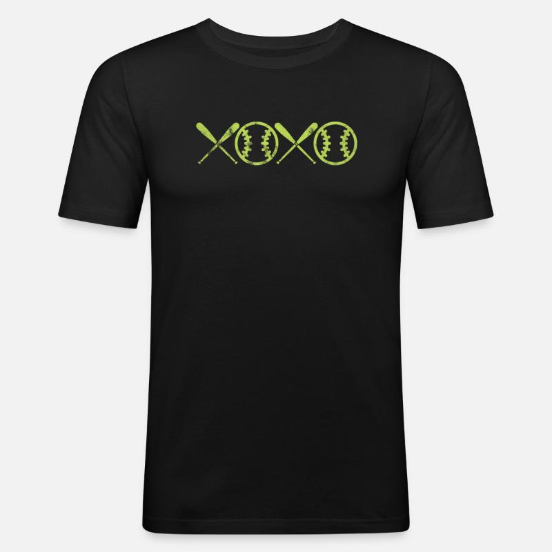 Softball - Männer Slim Fit T-Shirt - Schwarz