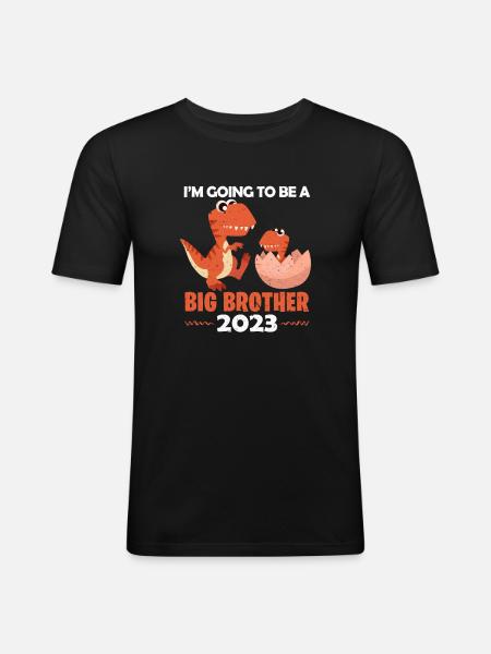 Grossesse Big Brother - T-shirt près du corps Homme - noir