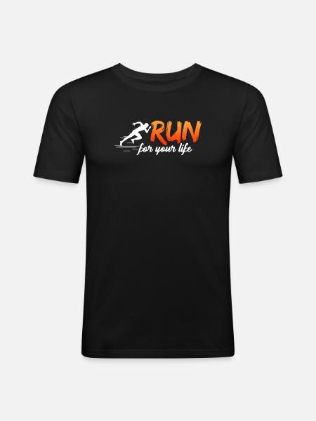 Courir - T-shirt près du corps Homme - noir