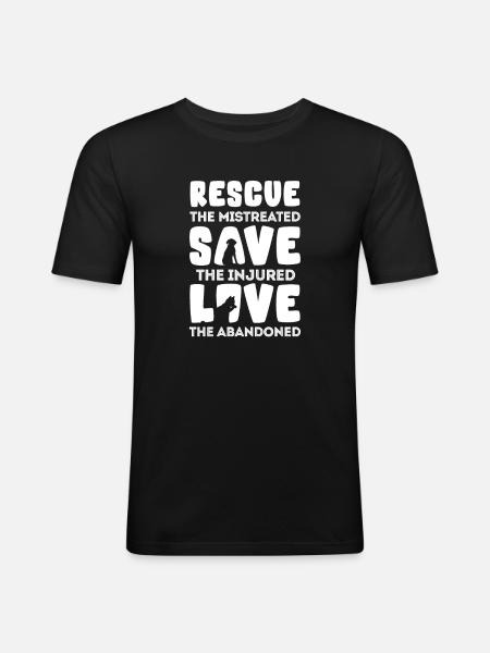 Tierrettung - Männer Slim Fit T-Shirt - Schwarz