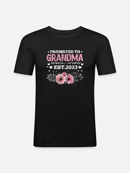 Pregnancy Grandma - Men's Slim Fit T-Shirt - black
