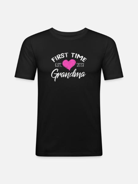 Mamie enceinte - T-shirt près du corps Homme - noir