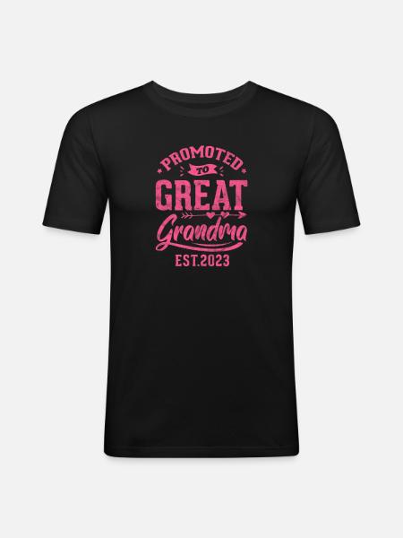 Grand-mère enceinte - T-shirt près du corps Homme - noir
