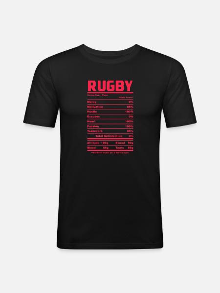 Rugby - Männer Slim Fit T-Shirt - Schwarz