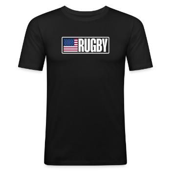 Rugby - Men's Slim Fit T-Shirt - black - Front - Nik (191cm)