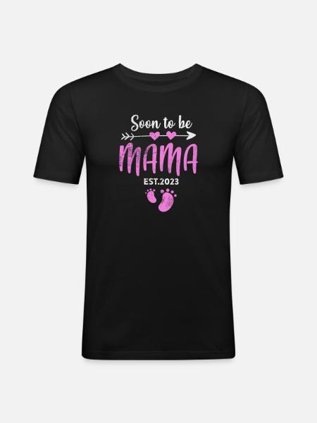 Grossesse - T-shirt près du corps Homme - noir