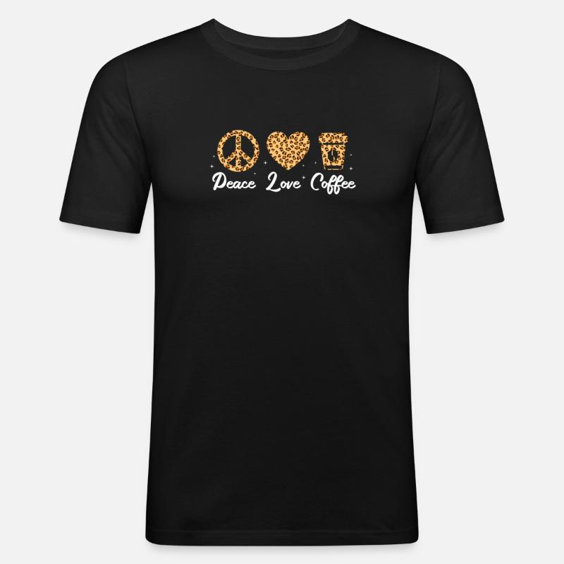 Kaffee - Männer Slim Fit T-Shirt - Schwarz