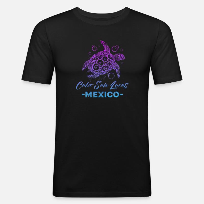 Mexiko Cabo - Männer Slim Fit T-Shirt - Schwarz