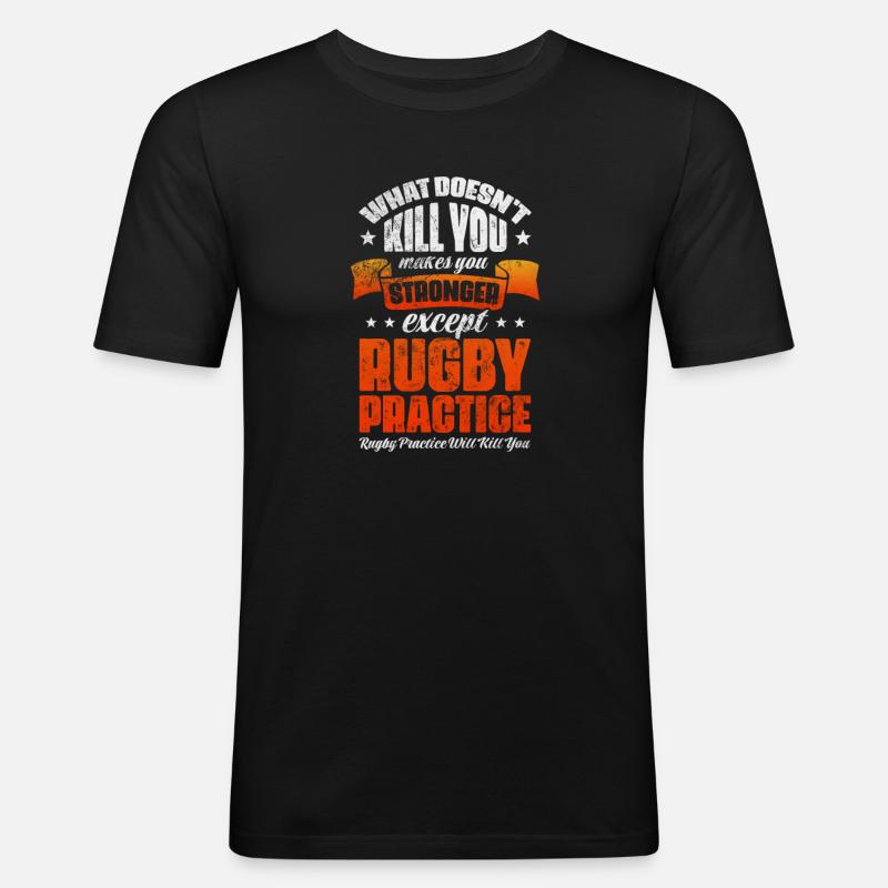 Rugby - Männer Slim Fit T-Shirt - Schwarz