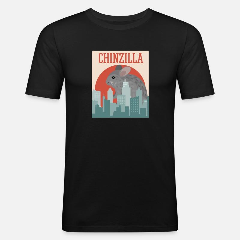 Chinchilla - Männer Slim Fit T-Shirt - Schwarz