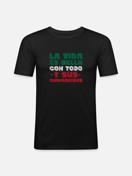 Mexiko - Männer Slim Fit T-Shirt - Schwarz