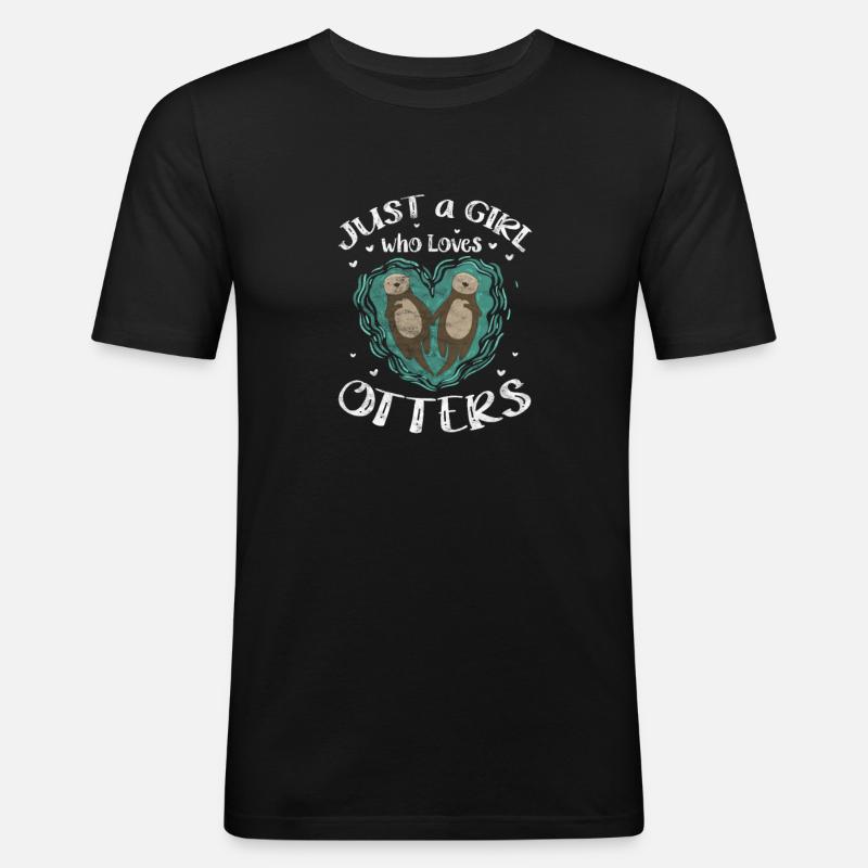 Otter - Männer Slim Fit T-Shirt - Schwarz