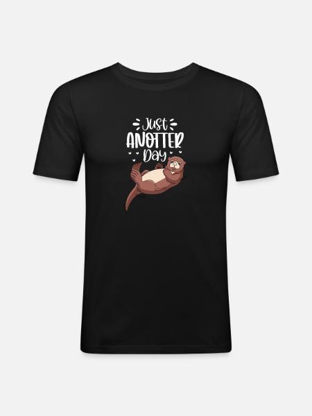 Otter Sea Otter Otter Gift - Men's Slim Fit T-Shirt - black
