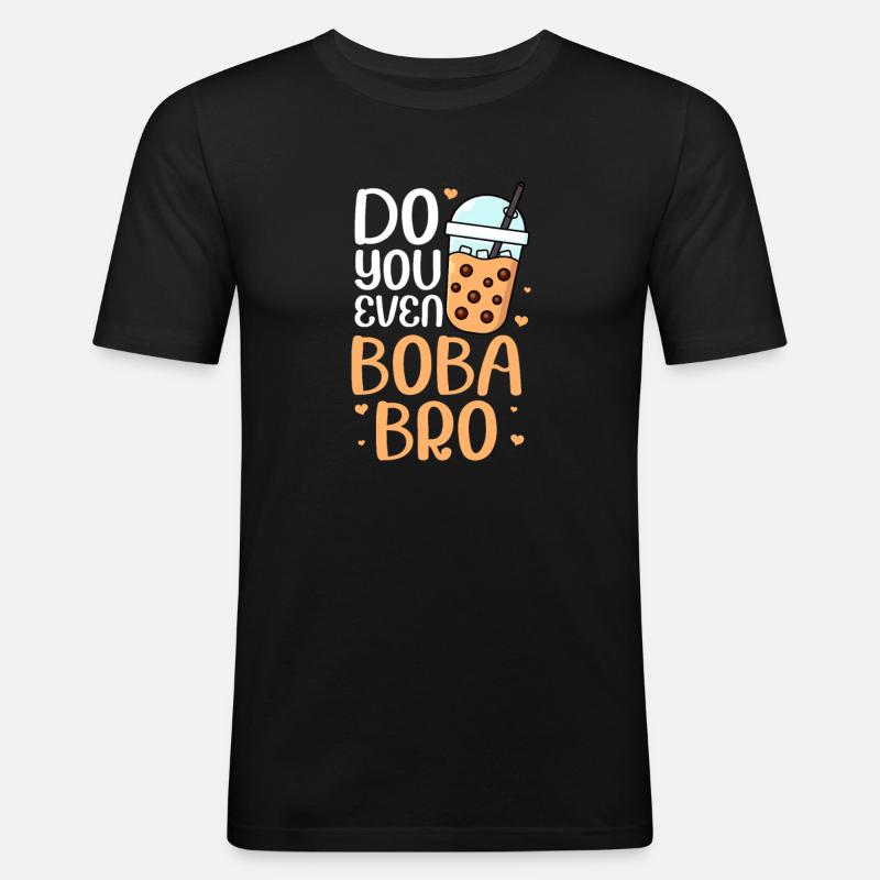 Bubble Tea - Männer Slim Fit T-Shirt - Schwarz
