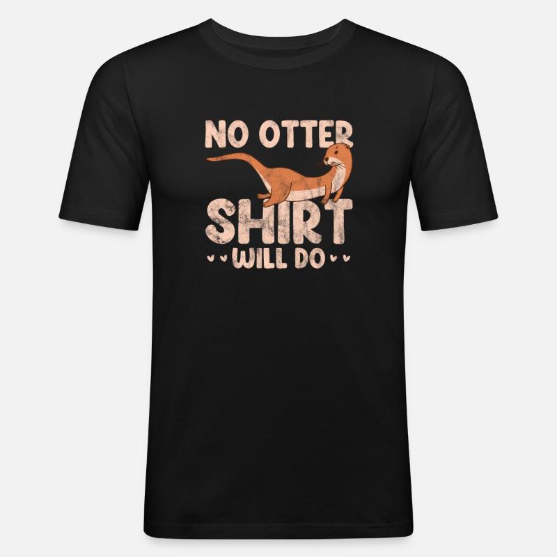 Otter - Männer Slim Fit T-Shirt - Schwarz