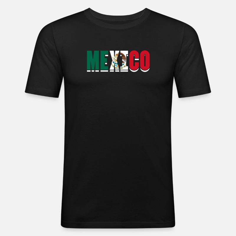 Mexiko - Männer Slim Fit T-Shirt - Schwarz