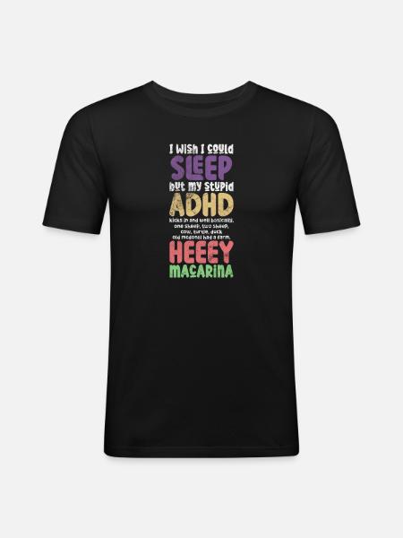 TDAH - T-shirt près du corps Homme - noir
