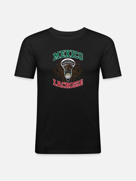 Mexique Lacrosse - T-shirt près du corps Homme - noir