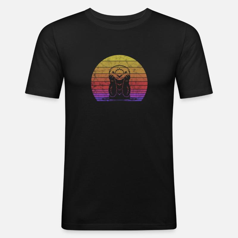 Otter - Männer Slim Fit T-Shirt - Schwarz