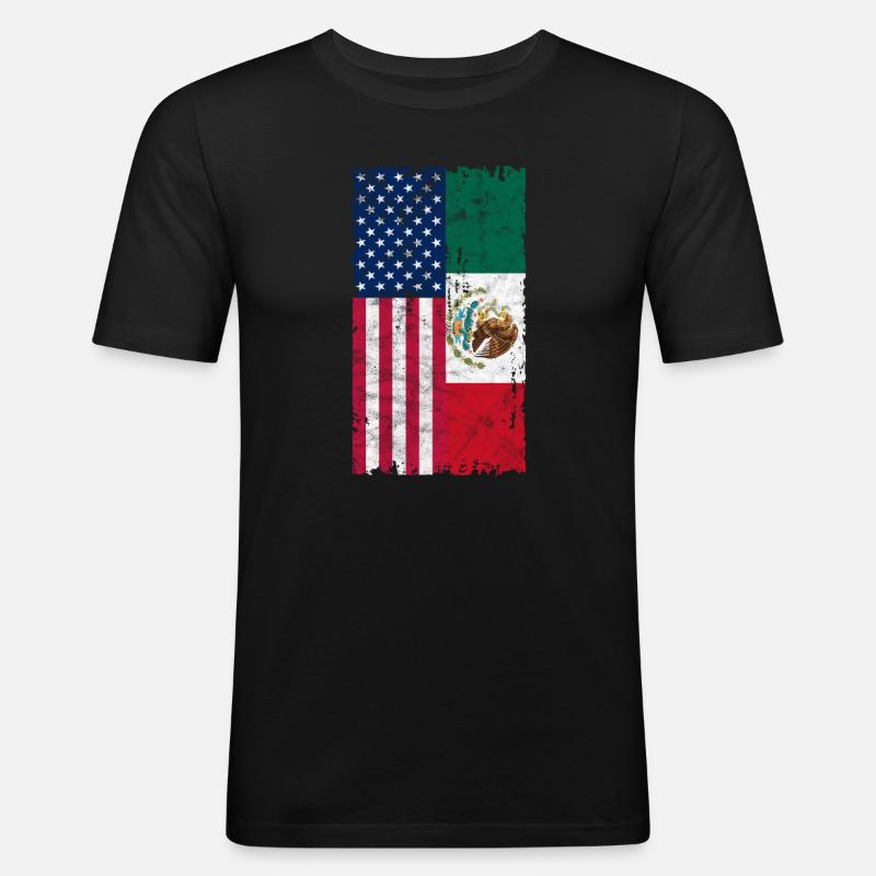 Mexiko - Männer Slim Fit T-Shirt - Schwarz