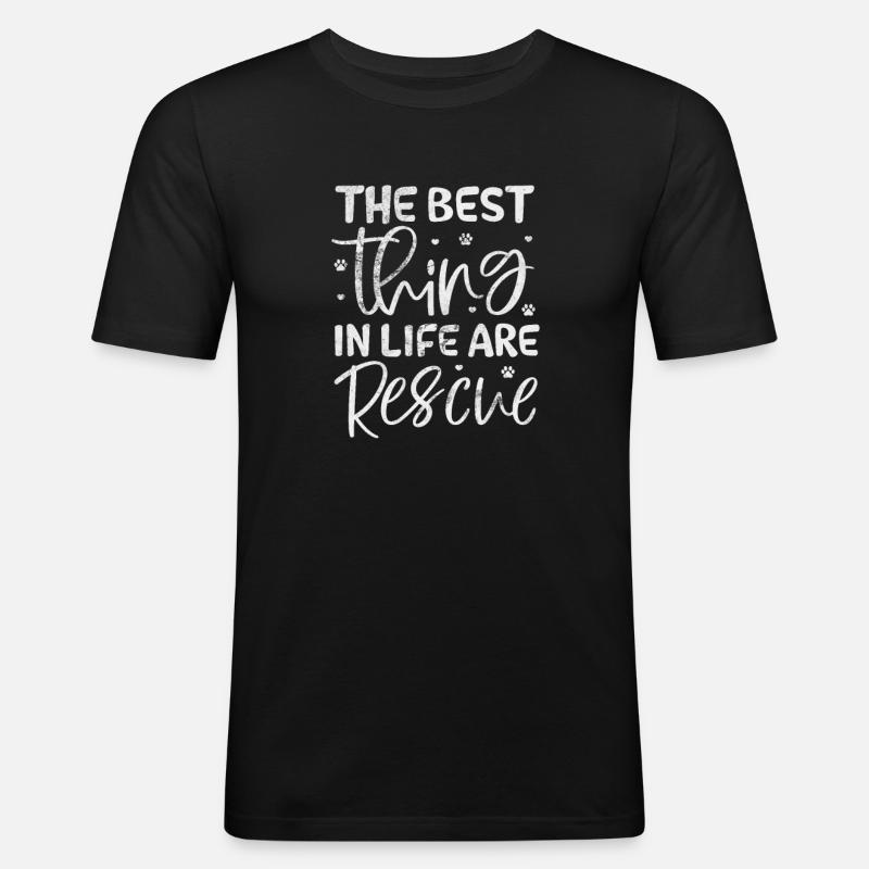 Tierrettung Tierschutz Tierfreund Geschenk - Männer Slim Fit T-Shirt - Schwarz