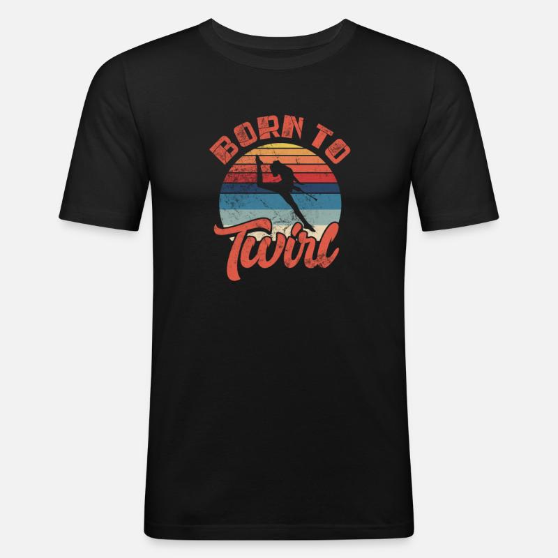 Baton Twirling - Männer Slim Fit T-Shirt - Schwarz