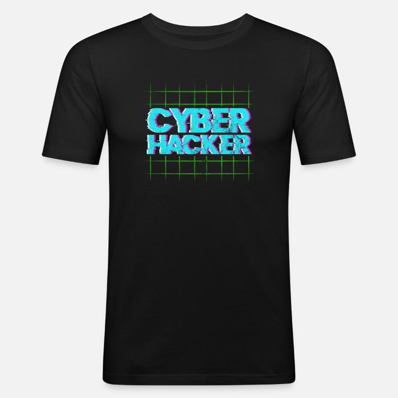 Hacker - Männer Slim Fit T-Shirt - Schwarz