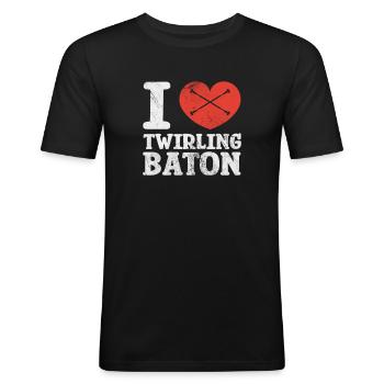 Baton Twirling - Men's Slim Fit T-Shirt - black - Front - Nik (191cm)