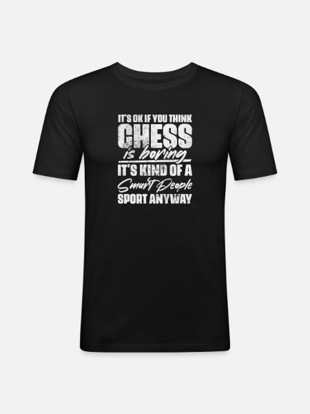 Schach - Männer Slim Fit T-Shirt - Schwarz