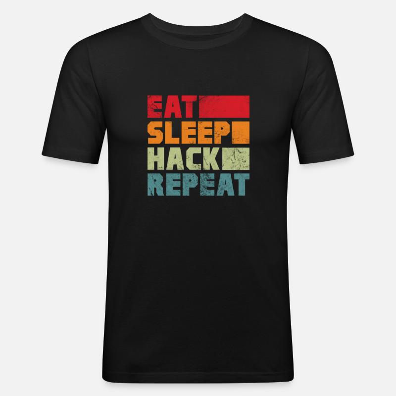 Hacker - Männer Slim Fit T-Shirt - Schwarz
