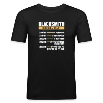 Blacksmith Schiede Anvil Cutler Gift - Men's Slim Fit T-Shirt - black - Front - Nik (191cm)