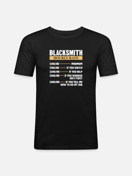 Blacksmith Schiede Anvil Cutler Gift - Men's Slim Fit T-Shirt - black