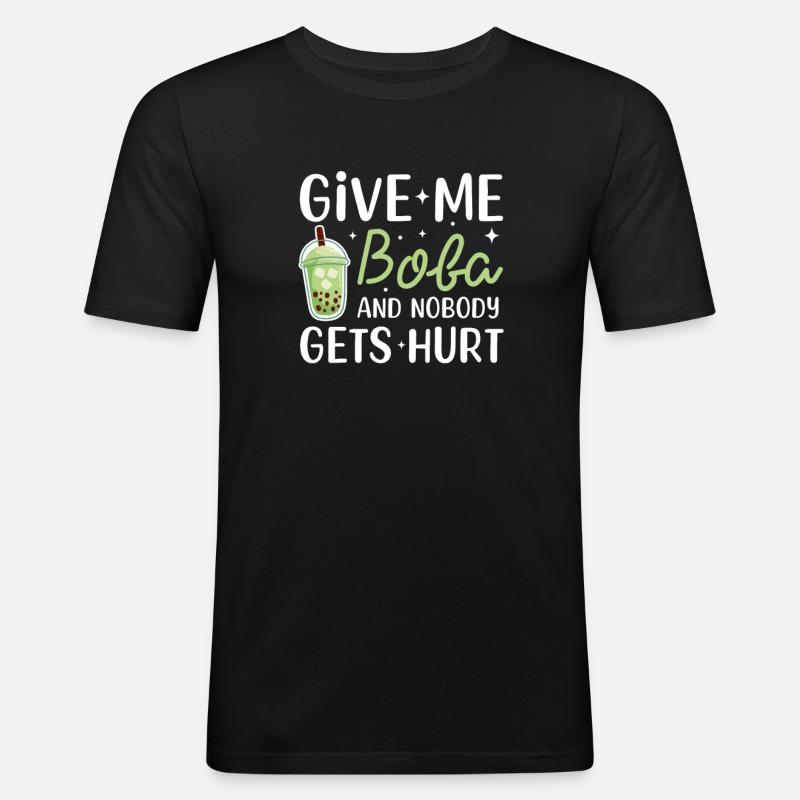 Bubble Tea - Männer Slim Fit T-Shirt - Schwarz